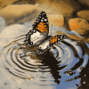 Butterfly Water Scene Diamond Painting