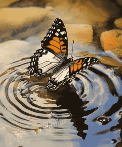 Butterfly Water Scene Diamond Painting