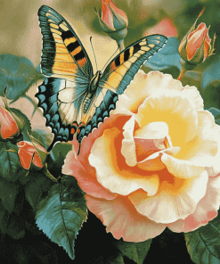 Butterfly and Rose Diamond Painting