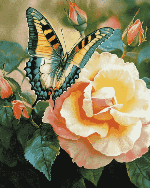 Butterfly and Rose Diamond Painting