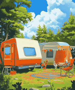 Cartoon Campers Adventure Diamond Painting