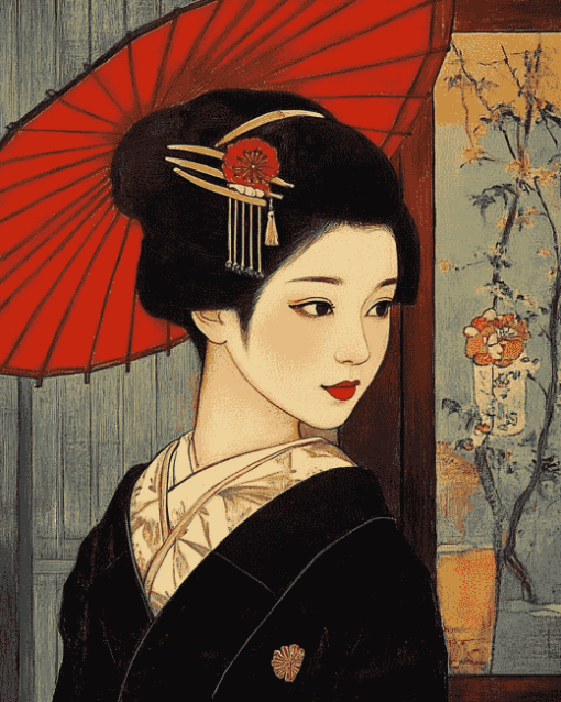 Cartoon Japanese Woman Diamond Painting