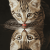 Cat and Kitten Reflection Diamond Painting