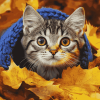 Cat and Leaves Diamond Painting