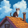 Cat on Roof Diamond Painting