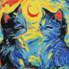 Cats Van Gogh Colorful Kittens Diamond Painting