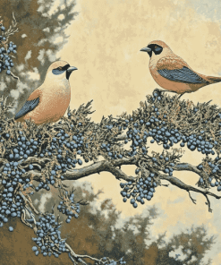 Cedar Tree with Birds Diamond Painting