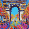 Champs Elysees Colorful Street Diamond Painting