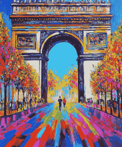 Champs Elysees Colorful Street Diamond Painting