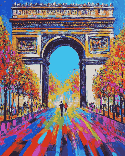 Champs Elysees Colorful Street Diamond Painting