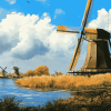 Charming Dutch Windmills Diamond Painting