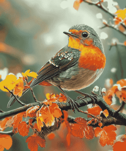 Charming Robin Bird Diamond Painting