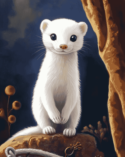 Charming White Mink Diamond Painting