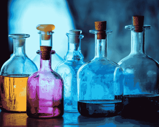 Chemistry Bottles Study Diamond Painting