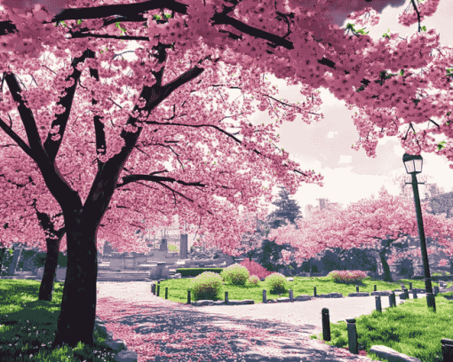 Cherry Blossom Japan Diamond Painting