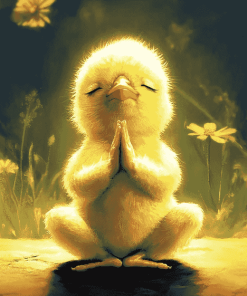 Chick Cartoon Yoga Diamond Painting