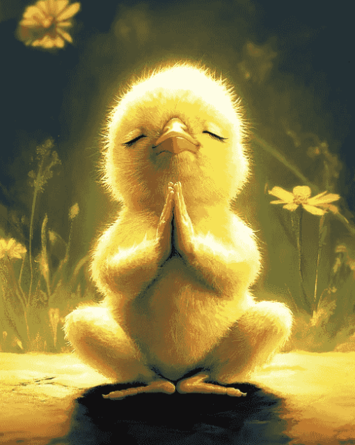 Chick Cartoon Yoga Diamond Painting