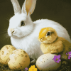 Chick and Bunny Diamond Painting