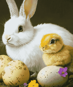 Chick and Bunny Diamond Painting