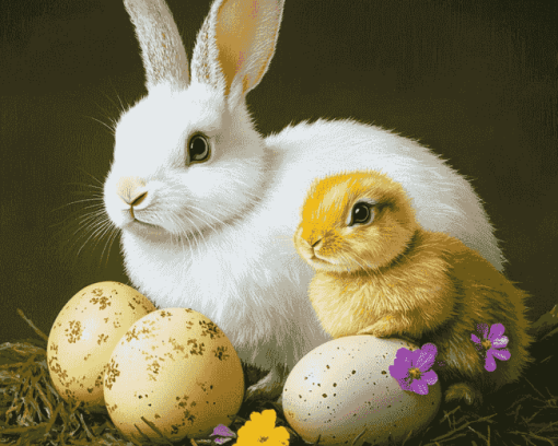 Chick and Bunny Diamond Painting