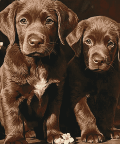 Chocolate Labrador Puppy Diamond Painting