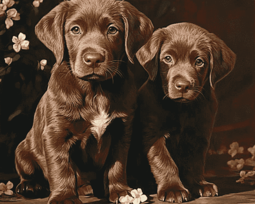 Chocolate Labrador Puppy Diamond Painting