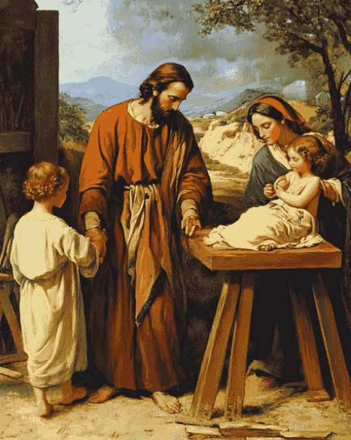 Christ And His Parents Diamond Painting