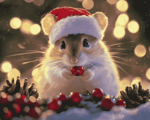 Christmas Cartoon Mouse Diamond Painting