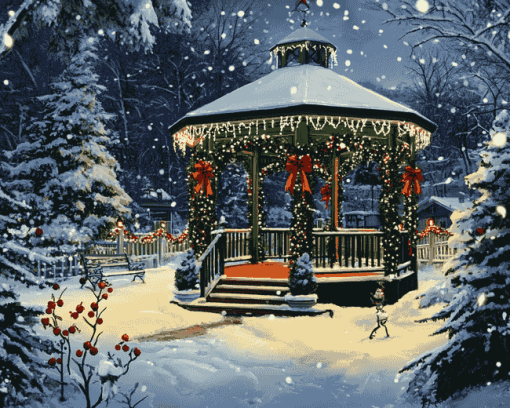 Christmas Gazebo Cartoon Diamond Painting