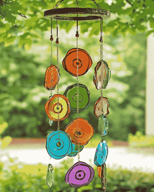 Circle Glass Wind Chimes Diamond Painting