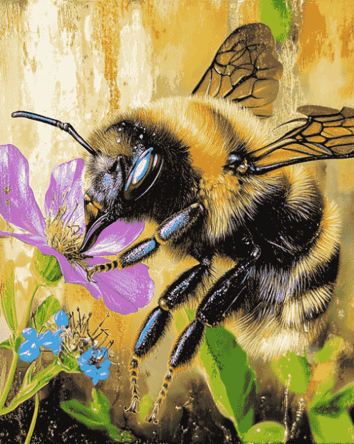 Close Up Bumblebee Insect Diamond Painting