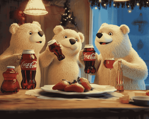 Coca Cola Bears Cartoon Diamond Painting