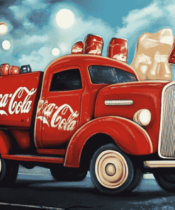 Coca Cola Cartoon Truck Diamond Painting