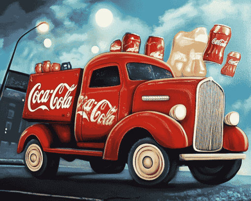 Coca Cola Cartoon Truck Diamond Painting