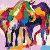 Colorful Abstract Horses Diamond Painting