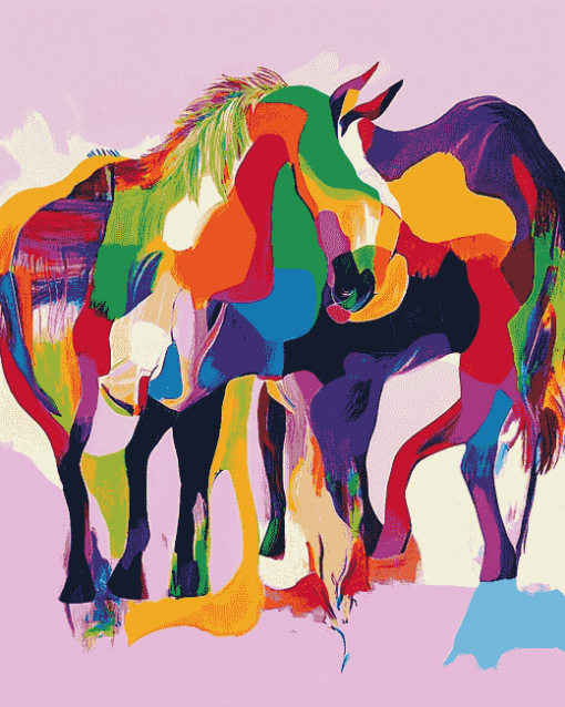 Colorful Abstract Horses Diamond Painting