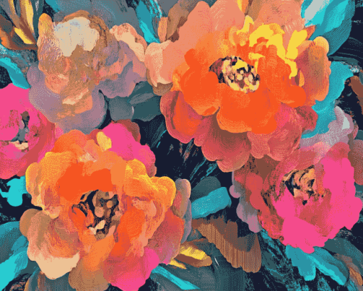 Colorful Abstract Roses Diamond Painting