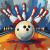 Colorful Bowling Pins Cartoon Diamond Painting