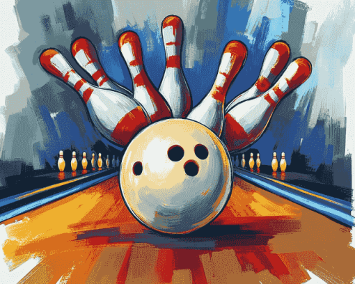 Colorful Bowling Pins Cartoon Diamond Painting