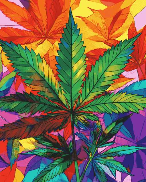 Colorful Cannabis Diamond Painting