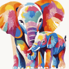 Colorful Elephant Family Diamond Painting