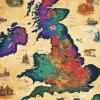 Colorful England Map Diamond Painting