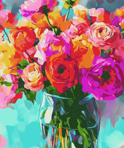 Colorful Floral Blossoms Diamond Painting