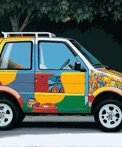 Colorful Golf Car Design Diamond Painting