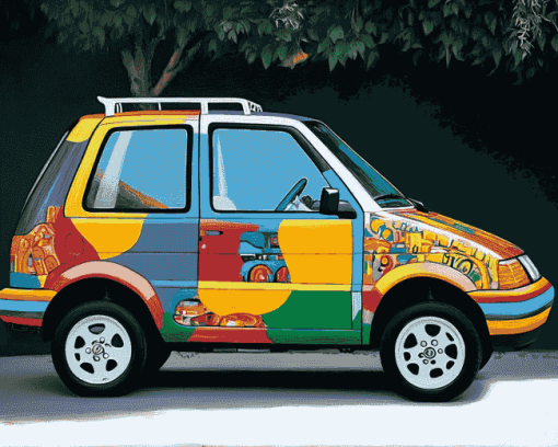 Colorful Golf Car Design Diamond Painting