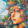 Colorful Graffiti Woman Diamond Painting