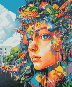 Colorful Graffiti Woman Diamond Painting