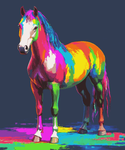 Colorful Horse Animal Art Diamond Painting