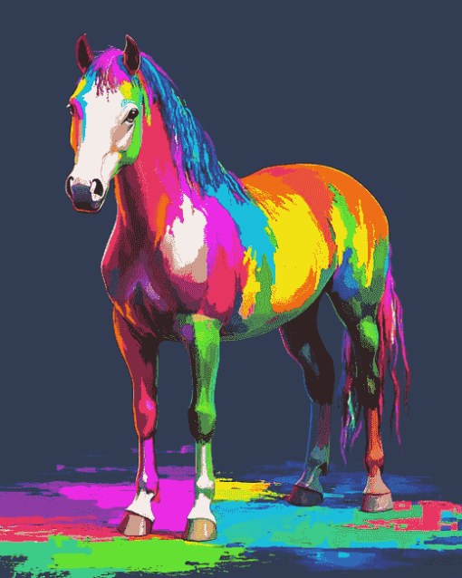 Colorful Horse Animal Art Diamond Painting