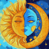 Colorful Moon and Sun Diamond Painting